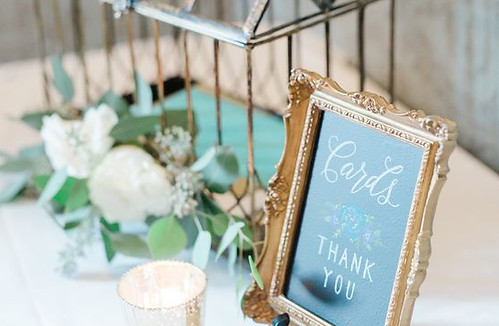 antique wedding cards table